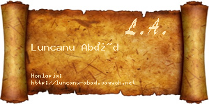 Luncanu Abád névjegykártya